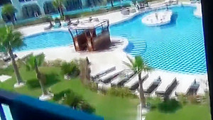 crazy bitch having a real orgasm with tourist on balcony