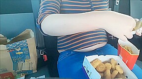 fast food belly stuffing