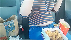 fast food belly stuffing