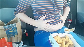 fast food belly stuffing