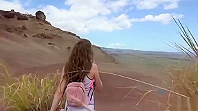 girl has fun outside