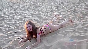 girl has fun outside