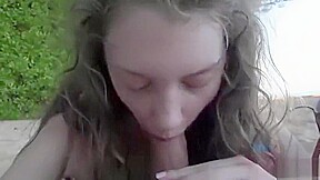 girl has fun outside