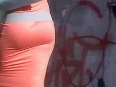great ass in pink dress