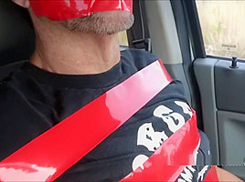 leather gloves gagging and cum