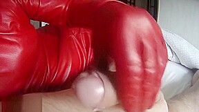 soft red leather gloves to wake me up