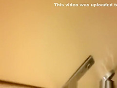 strokes cock while woman peeing