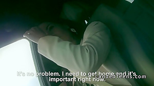 teen 18+ hitchhiker bangs in strangers car