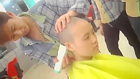 two girls headshave