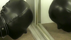 very tight leather bondage